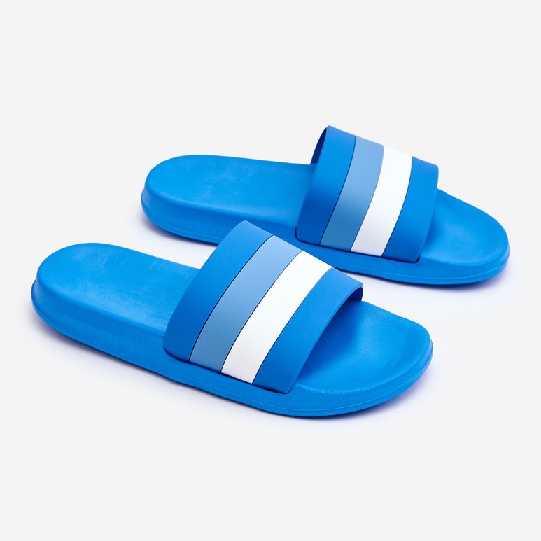 Pantofole a righe Blue Vision da donna 2