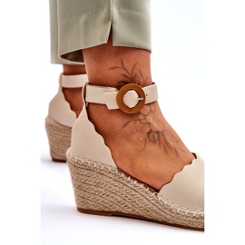Evento Sandali Con Zeppa In Pelle Scarpa Comfort Beige Verola 4