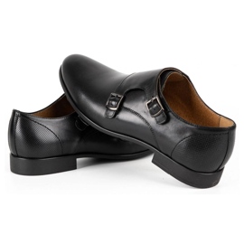 Kampol Scarpe da uomo formali monki 341/15 nere nero 4