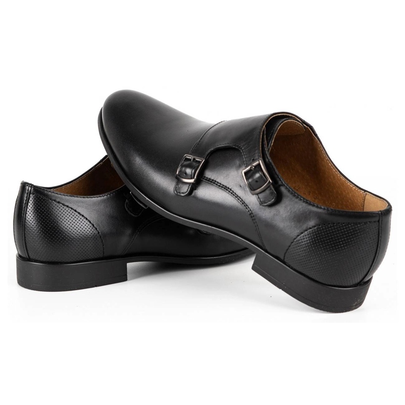 Kampol Scarpe da uomo formali monki 341/15 nere nero 4