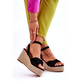 Sandali con zeppa da donna neri Kendall nero 1