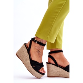 Sandali con zeppa da donna neri Kendall nero 3