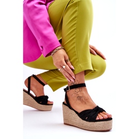 Sandali con zeppa da donna neri Kendall nero 5