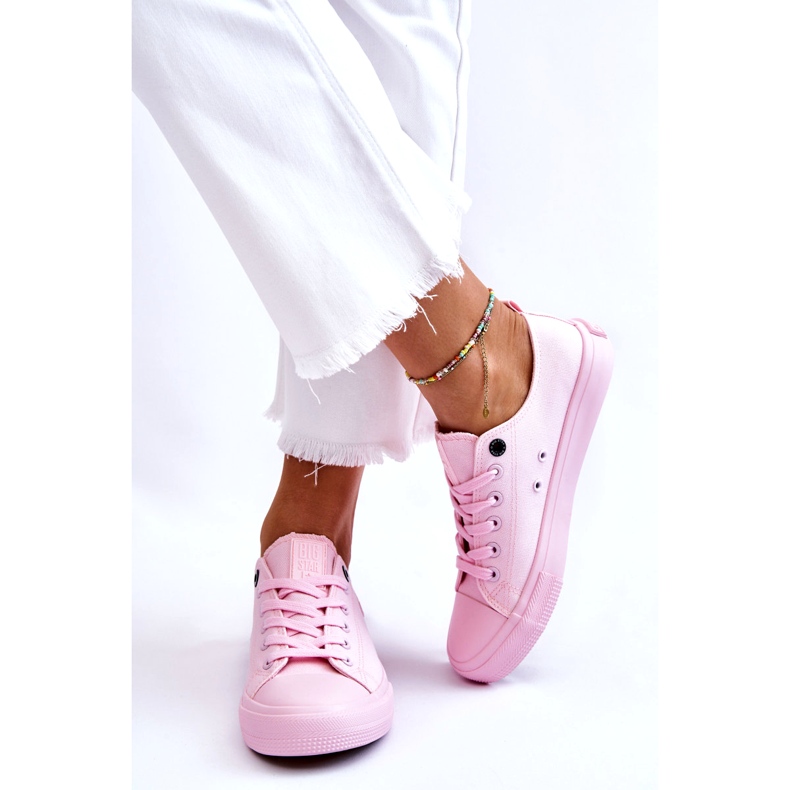 Sneakers basse classiche da donna Big Star LL274022 rosa chiaro 3