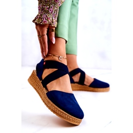 Espadrillas da donna in camoscio Big Star JJ276037 Blu Navy 1