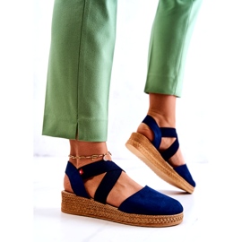 Espadrillas da donna in camoscio Big Star JJ276037 Blu Navy 2