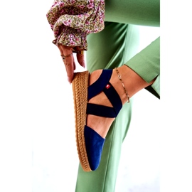 Espadrillas da donna in camoscio Big Star JJ276037 Blu Navy 3
