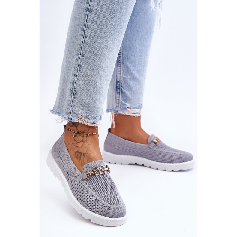 PM1 Sneakers Slip-On Abbellite Da Donna Grigio Alena 2