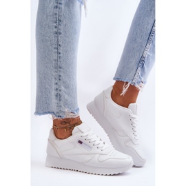 PM1 Scarpe sportive con plateau in pelle Merida bianca 1