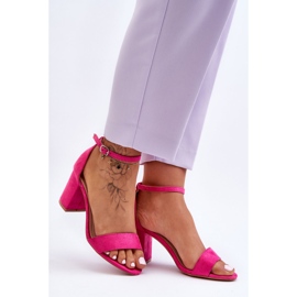 Sandali con tacco alto Madame in camoscio fucsia rosa 2