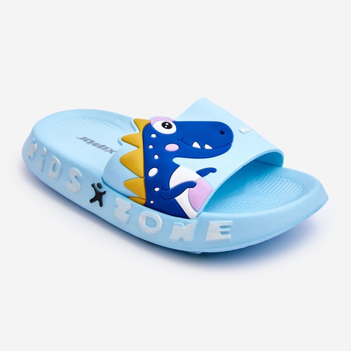 WJ1 Pantofole in Schiuma per Bambini Dinosauro Azzurro Dario blu 1