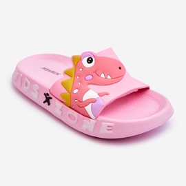 Ciabatte in gommapiuma per bambini Dinosaur Pink Dario rosa 1