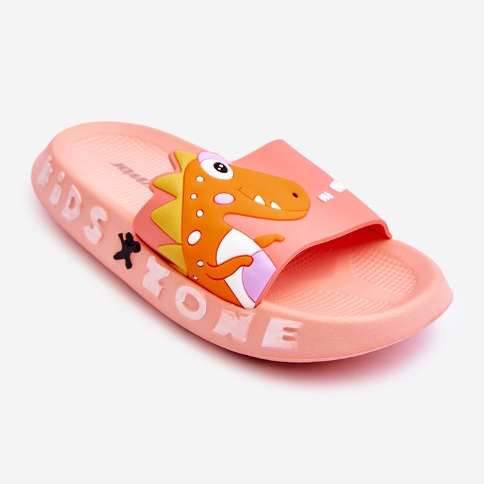 Pantofole in gommapiuma per bambini Dinosauro Rosa Chiaro Dario 1