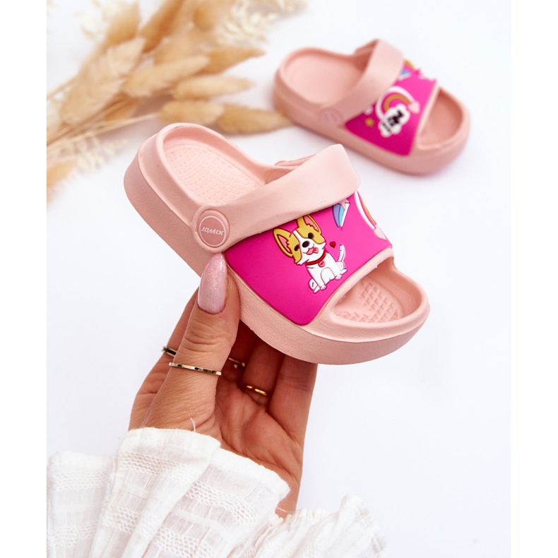 WJ1 Sandali Leggeri Per Bambini Con Motivo Cane Rosa Rico 1