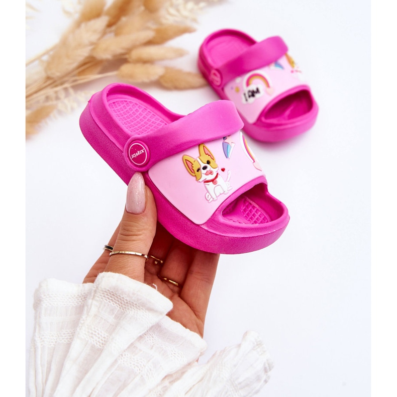 WJ1 Sandali Infradito Bambini Leggeri Con Motivo Cane Fucsia Rico rosa 1