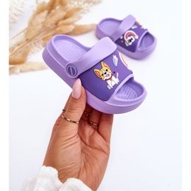 WJ1 Sandali Infradito Leggeri Per Bambini Con Motivo Cane Viola Rico 1