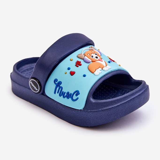 Sandali Infradito Leggeri Per Bambini Con Motivo Cane Navy Rico blu 1