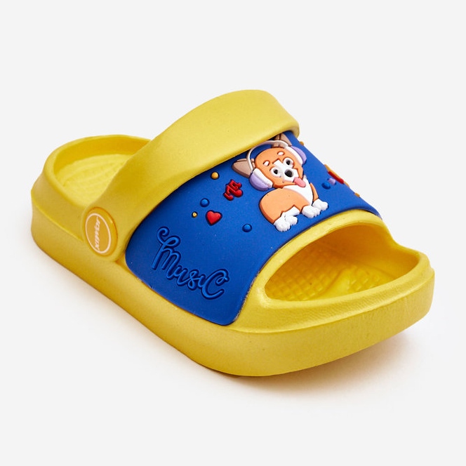 WJ1 Sandali Infradito Leggeri Per Bambini Con Motivo Cane Giallo Rico 1