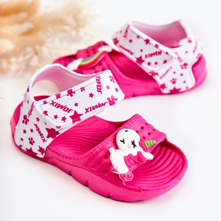Sandalo Bambina In Schiuma Leggera Con Velcro Fucsia Asti rosa 2