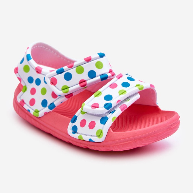 Sandali in gommapiuma per bambini con fantasia leggera Malaga rosa e bianco 1