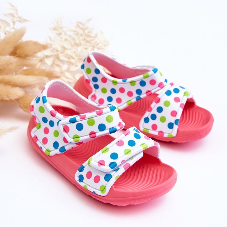 Sandali in gommapiuma per bambini con fantasia leggera Malaga rosa e bianco 2