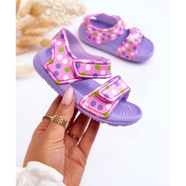 Sandali Schiuma Leggeri Per Bambini Con Fantasia Viola E Rosa Malaga 1