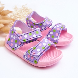 Sandali Schiuma Leggeri Bambini Fantasia Rosa-Viola Malaga 2