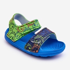 Sandali In Schiuma Leggera Per Bambini Con Fantasia Blu E Verde Malaga 1