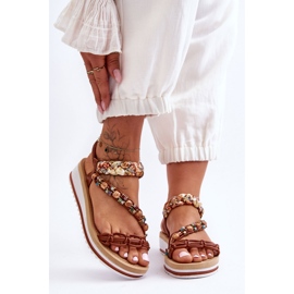 Comodi sandali con zeppa da donna marroni Jodie marrone 1