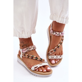 Comodi sandali con zeppa da donna bianchi Jodie bianco 2