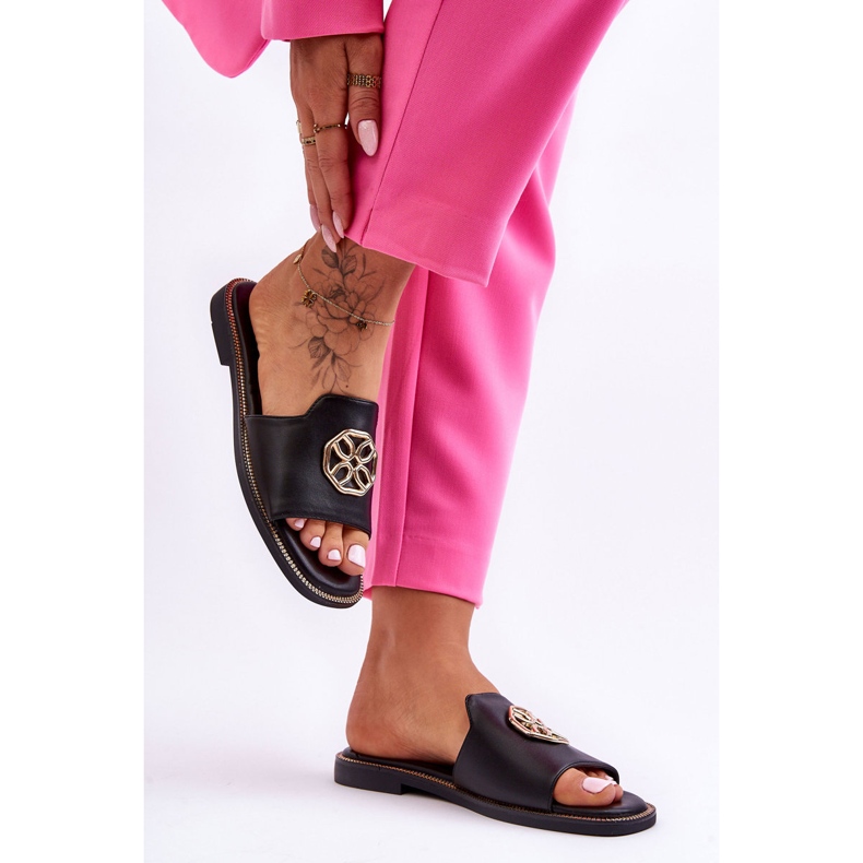 Sandali Classici Da Donna Con Tacco Piatto Nero Larotte 2
