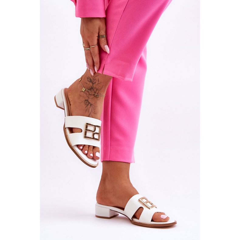 Pantofole Eleganti Da Donna Con Decoro Atlantis Bianco bianca 1