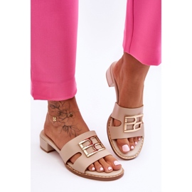 Pantofole Eleganti Da Donna Con Decoro Atlantis Beige 1