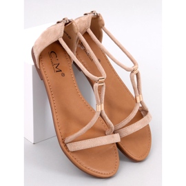 Sandali Leehom Nude da donna in camoscio beige 1