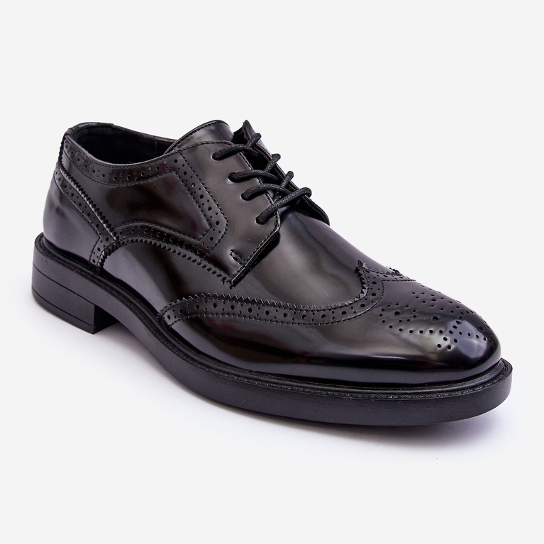 WD1 Scarpe Eleganti Laccate da Uomo Nere Gustavo nero 1