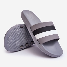 WJ1 Pantofole a righe da uomo Grey Vision grigio 2