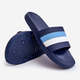 Pantofole a righe blu navy da uomo 2