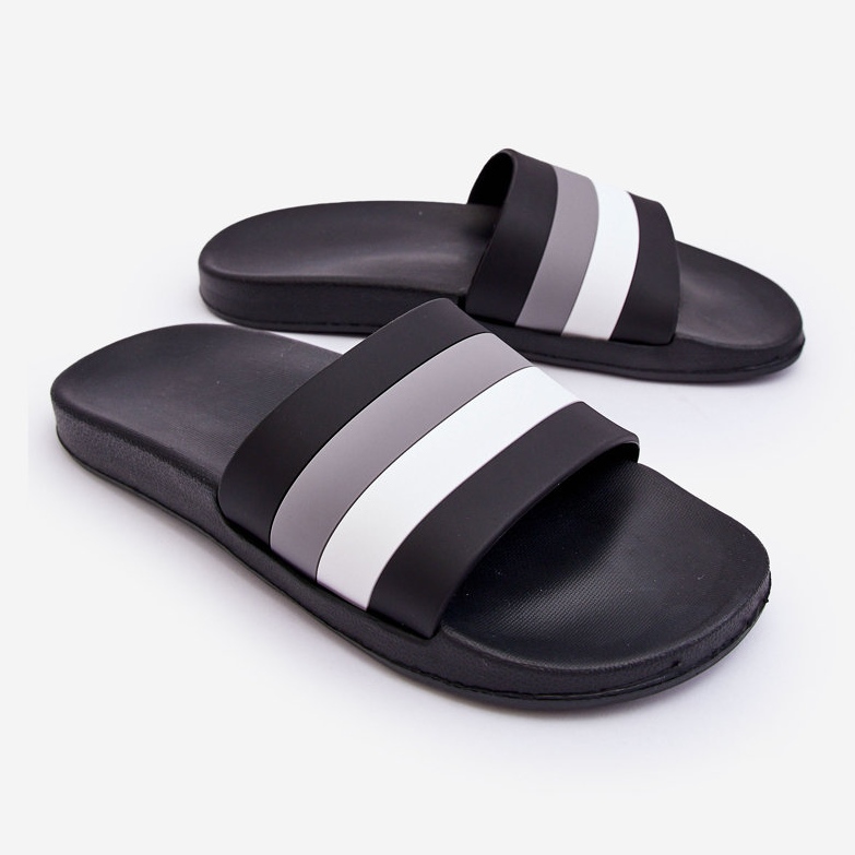 WJ1 Ciabatte da uomo a righe Black Vision nero 1