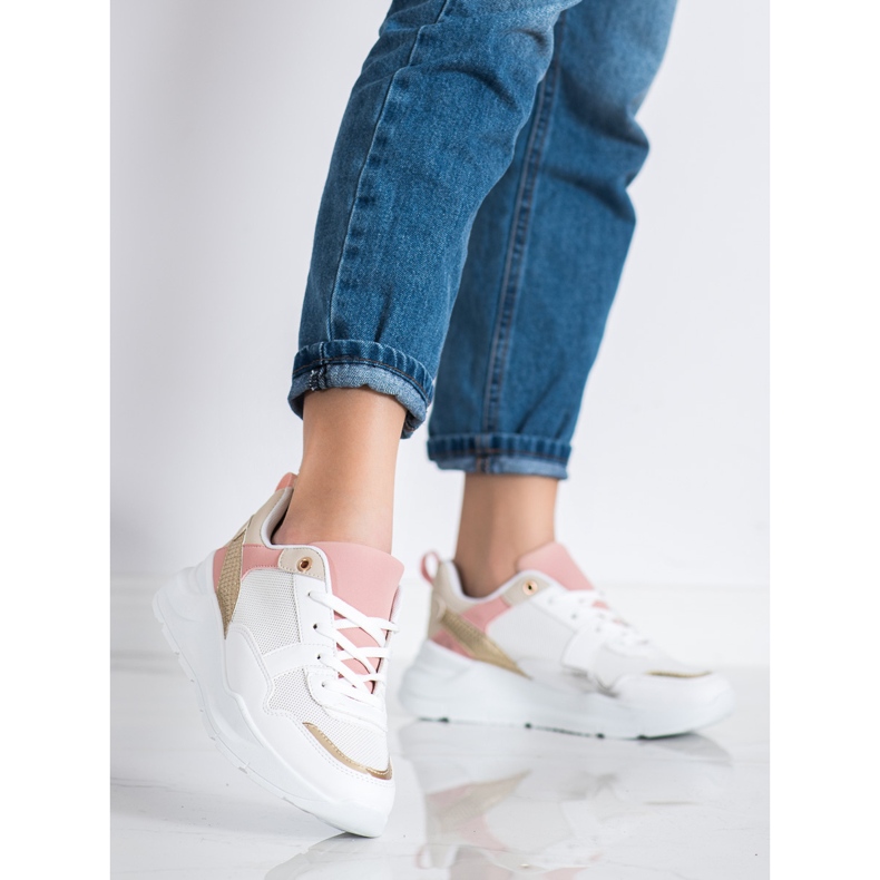 SHELOVET Sneakers alla moda con rete bianca 1