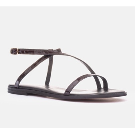 Marco Shoes Sandali bassi in pelle bordeaux rosso 1