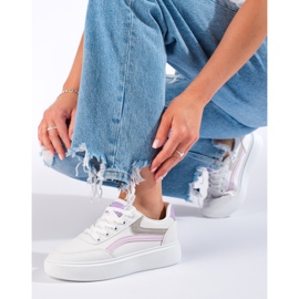 Comode scarpe sportive da donna Shelovet bianca viola rosa grigio 2