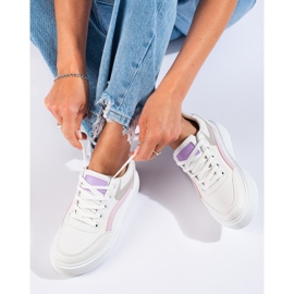Comode scarpe sportive da donna Shelovet bianca viola rosa grigio 1