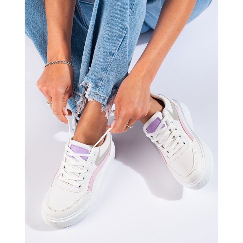 Comode scarpe sportive da donna Shelovet bianco viola rosa grigio 1