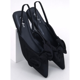 Geffen Pantofole nere con fiocco nero 1