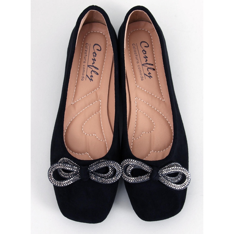 Ballerine Serna Nero in camoscio con fiocco 1