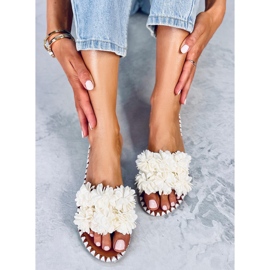 Prima Pantofole fiore bianco bianca 1