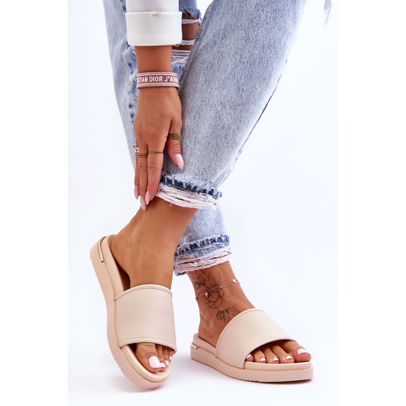 Ciabatte da donna con plateau Big Star LL274933 Beige 1