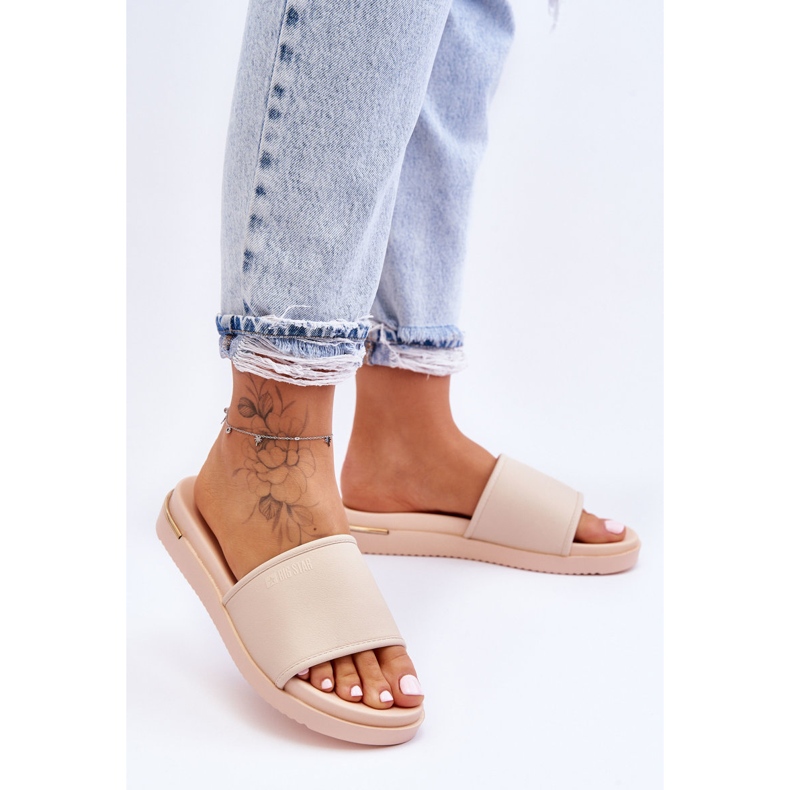Ciabatte da donna con plateau Big Star LL274933 Beige 2