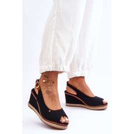 Sandali con zeppa classici da donna Katie neri nero 1