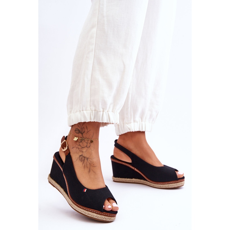 Sandali con zeppa classici da donna Katie neri nero 1